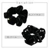 Velour Hair Hair Hair Hair Velour [MILASIC] Scrunchie, A-Normal, Small, Women's Accessory, Velour, Black, Ribbon, Clip, Tie, Tie, Stylish, Cute,
