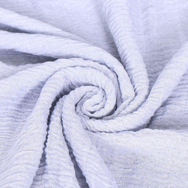 New Pleated Monochrome Cotton Solid Color Scarf, Naturally Pleated Human Cotton Hair Beard Edge Large Size Women's Headscarf B