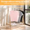 1 Pcs Wood Clothes Rack Foldable Garment Rack Wardrobe Storage Rack Clothing Storage Organizer Shelves For Entryway and Bed Room