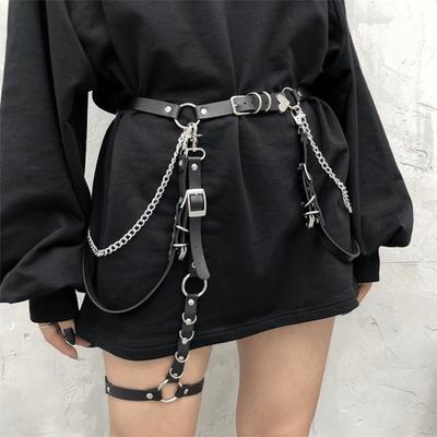 Punk Skirt Belt Metal JK Leg Loop Harajuku Waist Chain  Girls