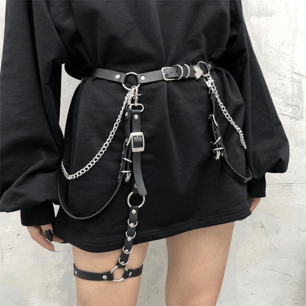 Metal Skirt Belt Hip Hop JK Leg Loop Personality Waist Chain Girls