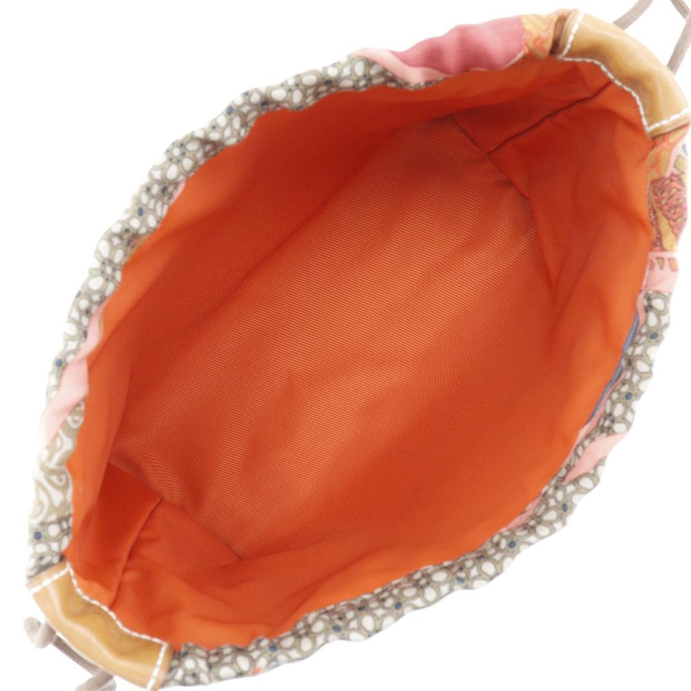 Hermes Foolby 20 saszetek CARRE EN CRAVATES Brązowy / pomarańczowy jedwab/Vauvarenia Kobiety Używane