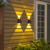 2LEDs Solar Outdoor Lights,Waterproof Atmosphere Lighting,Decorative Wall Lam for Garden Yard Porch Balcony Walkway Camping Deco
