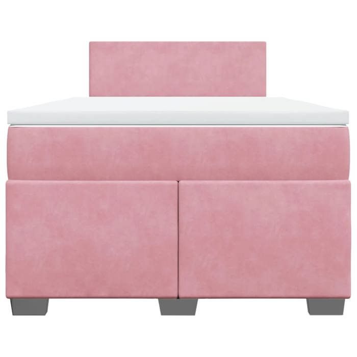 Maison Exclusive - Sommier à lattes de lit avec matelas Rose 120x200 cm Velours