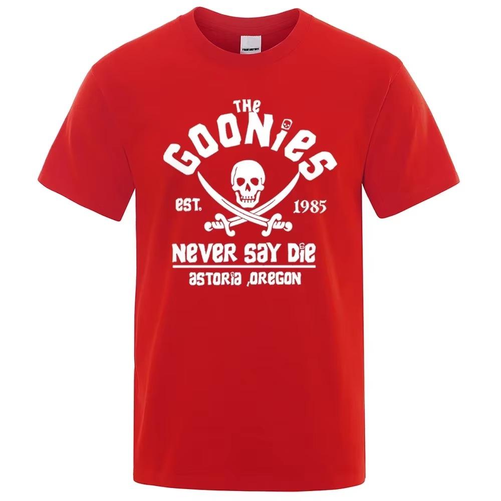 Hip Hop T Shirts Men Women Oregon Pirate Flag Never Say Die Astoria Casual Tee Shirt Cotton Breathable Brand Tops Short Sleeve