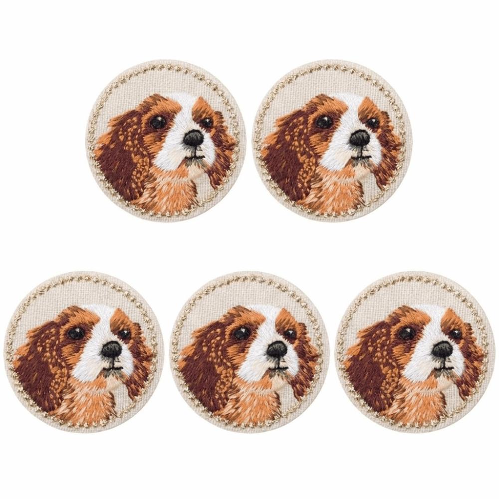 5pcs Apparel Iron on Cat Embroidered Patch Clothes Stickers Cute Dog Clothing Patch DIY Cartoon Clothes Appliques Sewing