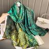 Women Scarf Silk Scarves Spring and Summer Fashion Printing Shawl Temperament Long Wrap Thin for Travel Warm Neck Sun Protection