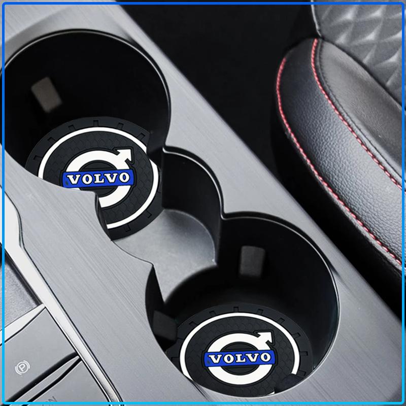 Auto Logo Car Waterproof Pads Water Cup Slot Anti-Skid Pads Parts For Volvo XC60 XC90 S60 S80 S40 V40 V60 V70 V50 XC70