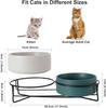 Gamelles surélevées pour chat en céramique Double gamelle pour nourriture et eau pour chat avec supports en acier pour chats chiens Anti vomissement Protection de la colonne vertébrale