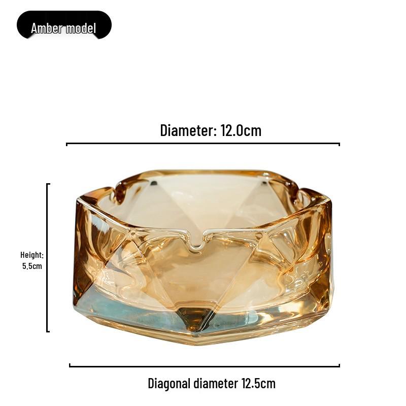 Compact Glass Ashtray for Hotel Rooms, Bedrooms, and Bathrooms