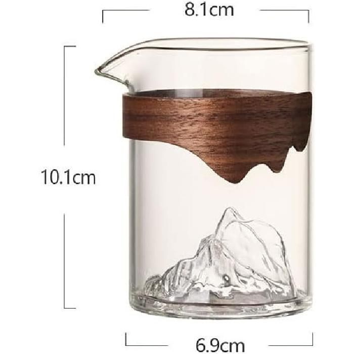 Glass Gong Dao Bei, Chinese Glass Teacup Cha Hai, Kung Fu Tea Fair Cup, Tea Serving Pitcher with Wooden Handle