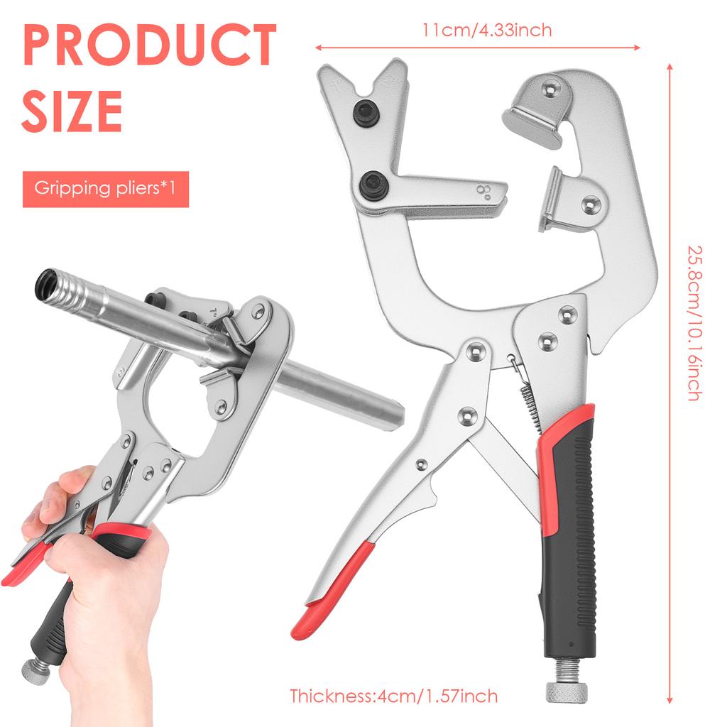 Multi Purpose C-type Clamp Lock Pliers with Adjustable Welding Pipe Pliers Stable Labor-saving and Ergonomic Grip
