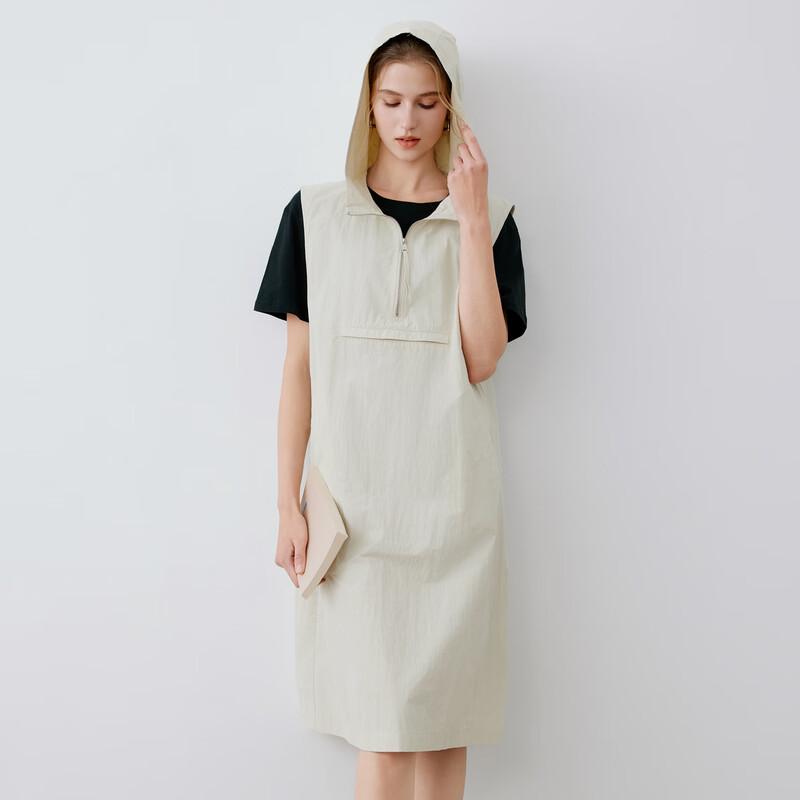 

Elva Island Women s Casual Hooded Sleeveless Mid-Length Dress L