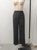 2025 Women's High-Waisted Solid Color Pleated Loose Long Pants