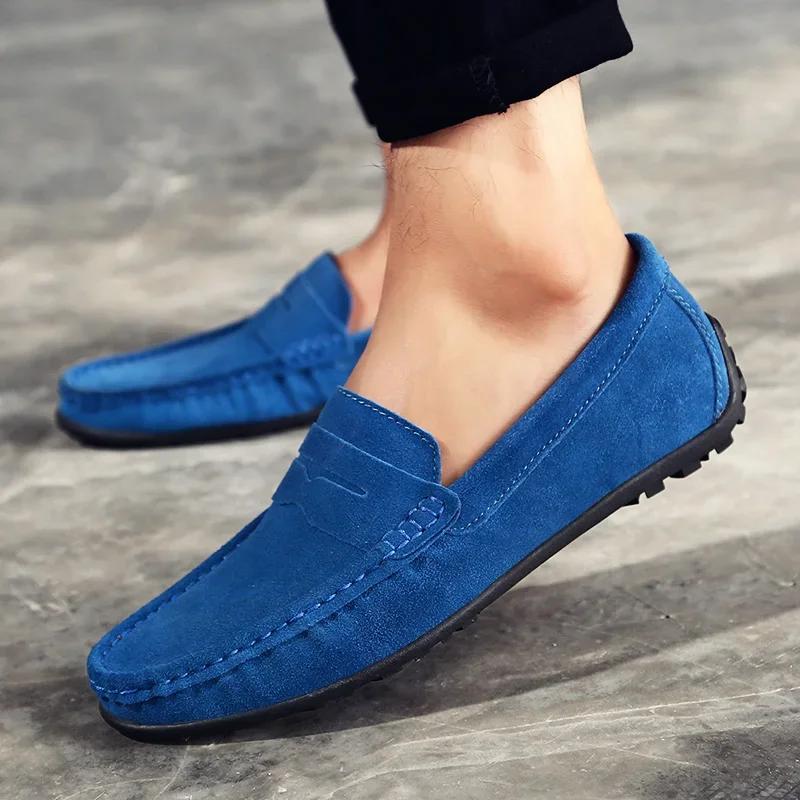 Fashion Men Casual Shoes Luxury Mens Loafers Handmade Suede Leather Men's Shoes Moccasins Slip On Flats For Male Luxe Driving Shoes