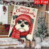 2D Flat, 2D Flat Christmas Hat_ Schnauzer Red Scarf_ Snowflake Garden Flag_2-28x40 Inch Outdoor Garden Flag Double-sided Home Decoration Courtyard Dec