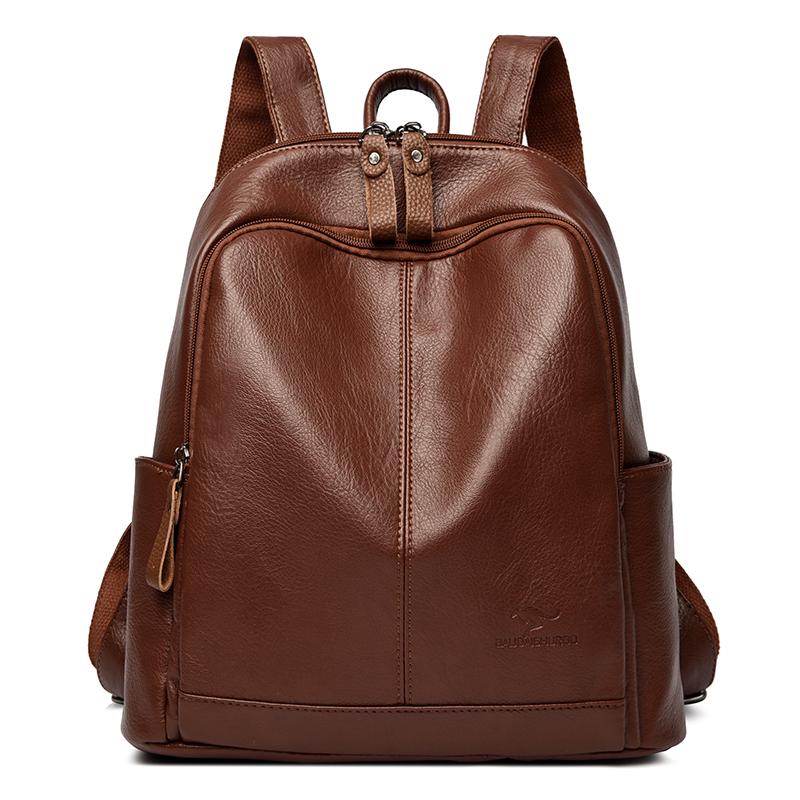 Designer Female Back Pack Quality Vintage Leather Backpacks For Women Large Capacity School Bags Travel Bagpack Ladies Sac A Dos