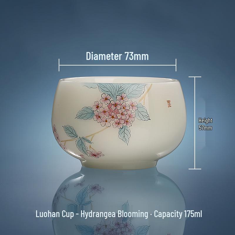 Hand-Painted Jade Ceramic Gongfu Tea Cup - Landscape Design, Perfect for Tea Tasting, Personal Use, or Gift.