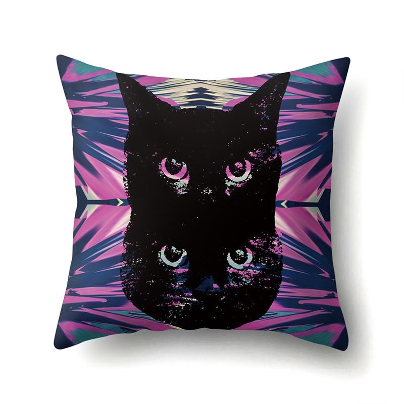 Polyester Pillowcase Cartoon Printed Animal Peach Leather Velvet Pillowcase Waist Cover Car Waist Cushion Cover