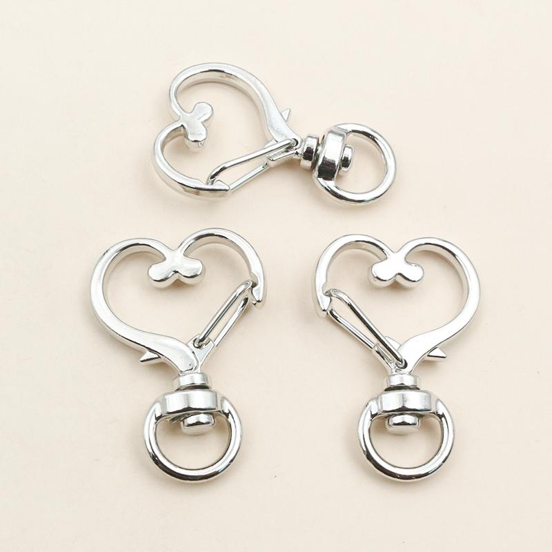 10pcs 35x24mm Heart Snap Hook Trigger Lobaster Clasp Clips Buckles For Keychain DIY Jewelry Making Accessories Findings