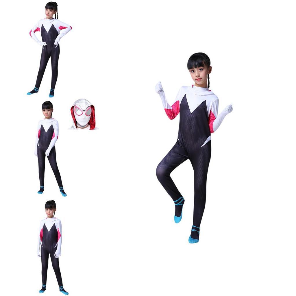 Vibrant Spider-man Into The Spider-verse Gwen Stacy Kids Costume Jumpsuit For Playful Adventures