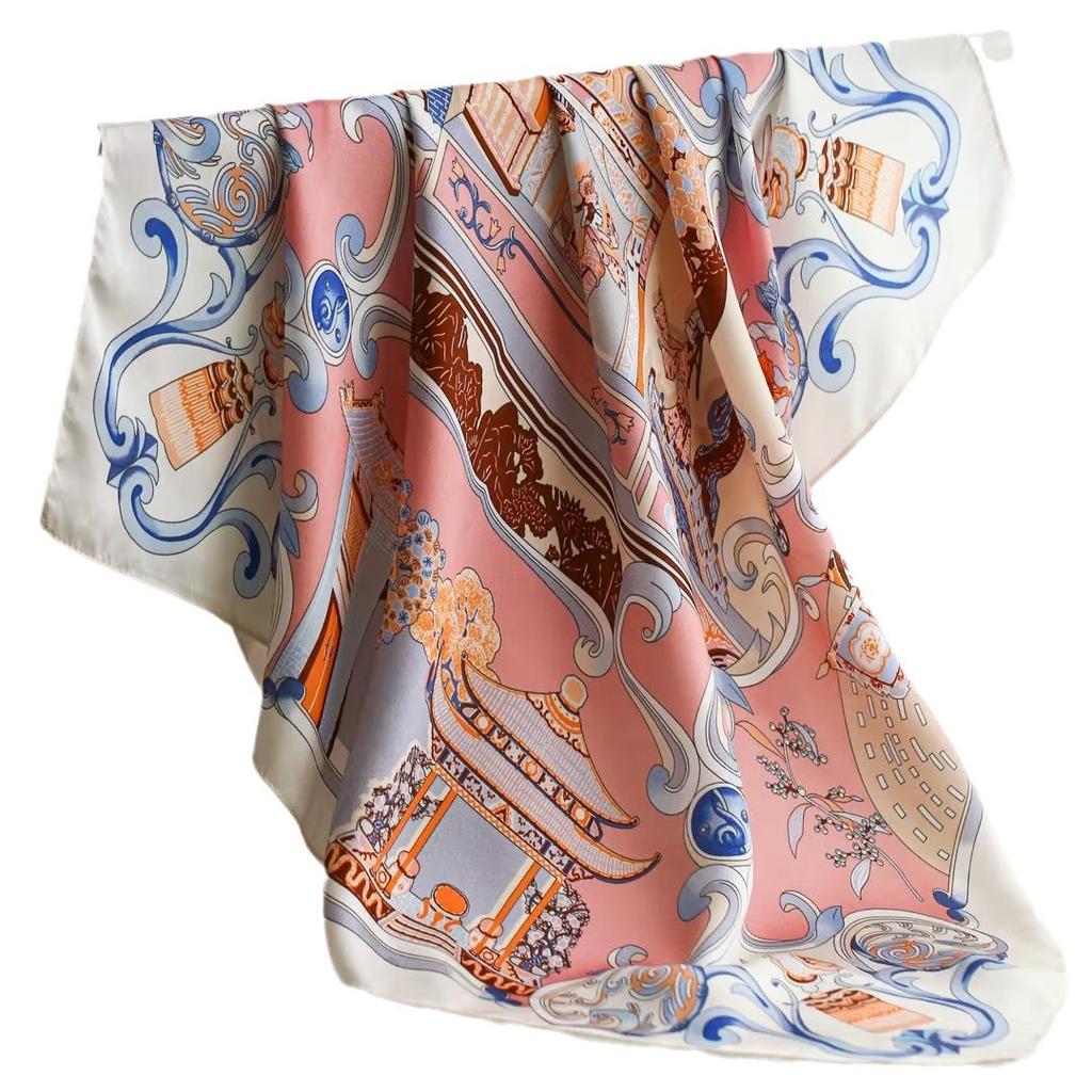 New 100% Natural Silk Scarf Square Female Fashion Beach Pashmina Bufanda Women Shawl Wraps Bandana 65cm Scarves Foulard Echarpe