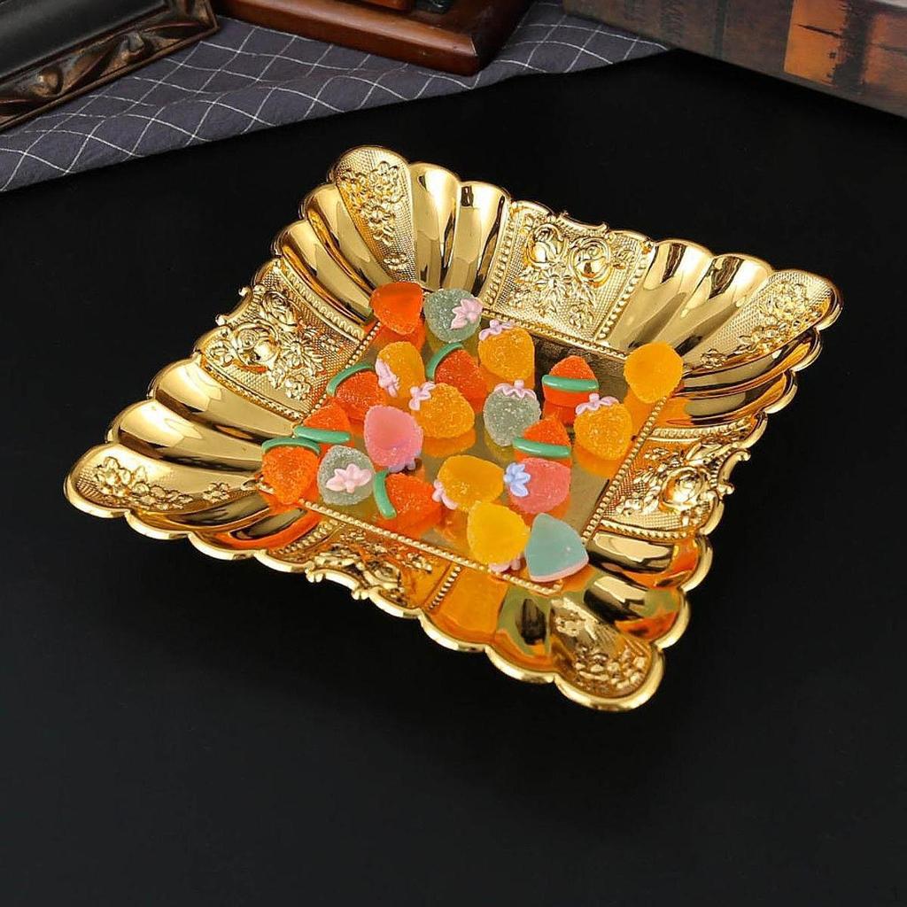 Metal Serving Tray Food Storage Organizer Candy Nut Snack Platter Bowl for