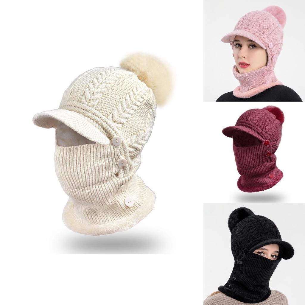Winter Womens Knit Headgear With Ear Cover And Neck Warmth For Outdoor Activities