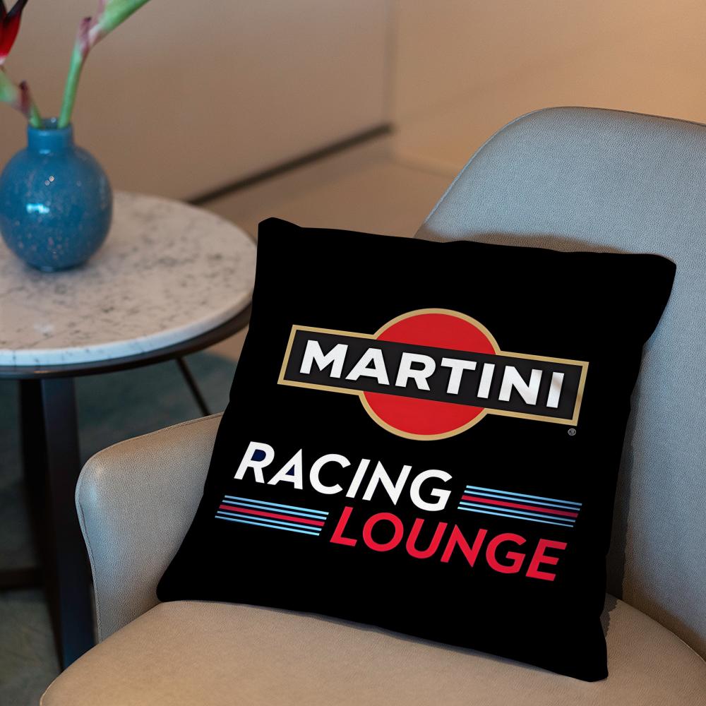 Racing Martini Stripe Cushion Cover 2-in-1 Reversible Plush Pillow Cover | Car/Sofa/Bed | Perfect Gift