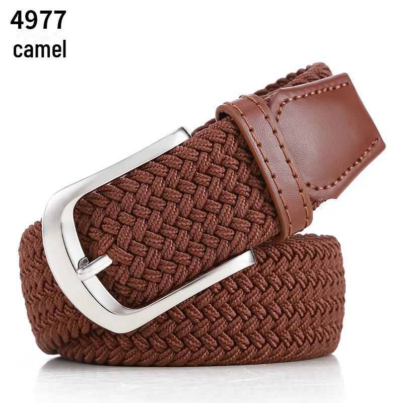 Unisex Braided Elastic Belt, Plus Size, Versatile and Casual
