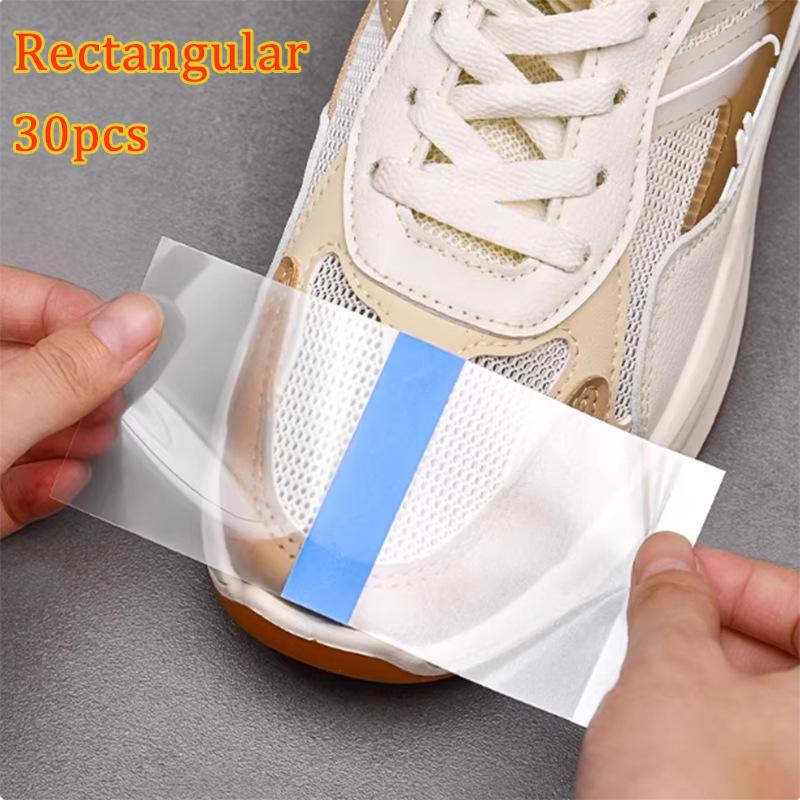 

30pcs Shoe Toe Rain Stickers Clear Films Shoe Stain Removal Wear Resistant Dirt Resistant Waterproof Toe Cap Protective Patches
