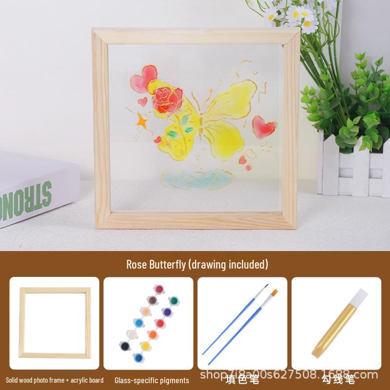 Children s DIY Acrylic Paint Photo Frame Kit: Handmade Desktop Ornament
