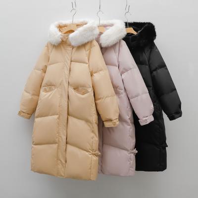 90 % weiße Entendaunen, neuer nationaler Standard, neue warme Winterjacke mit großem Pelzkragen, lässiger, lockerer Schnitt, Damenmantel