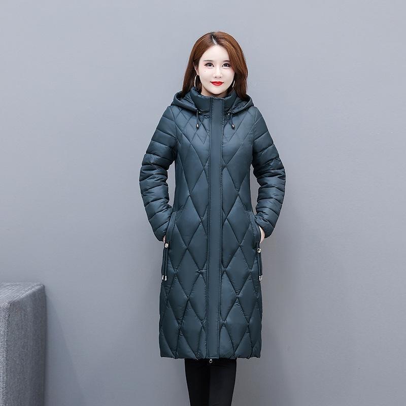 Dames Winter Lange Jas met Capuchon Casual Verdikt Warm Katoen Gevoerde Jas Vrouwelijke Parka's Winter Overjas