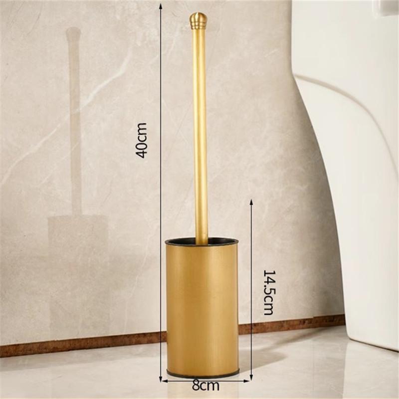 Tuqiu Antique Toilet Brush Holder with Brush Brass Material Bathroom Toilet Scrub Cleaning Brush Holder Set