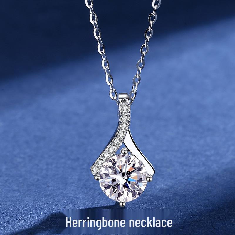 Collana Pendente in Argento Sterling S925 di Alta Gamma con Moissanite - Regalo Lussuoso per Lei