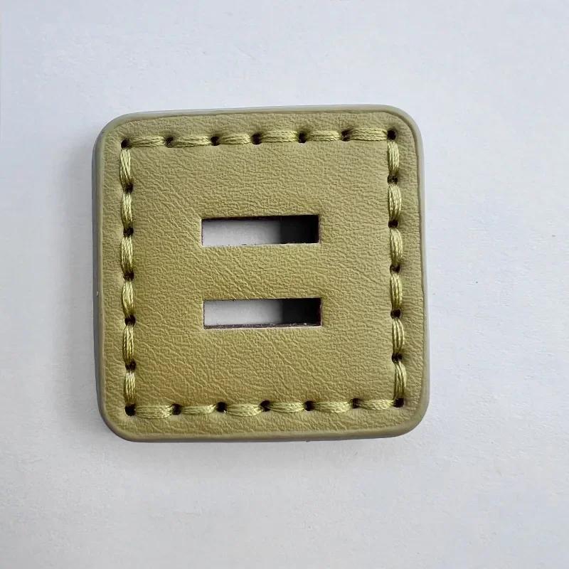 5pcs Creative Large Square Buttons 3.8cm Side Length Colorful PU 2-hole Buttons Winter Coat Large Buttons