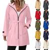 Damen Regenmäntel Mit Kapuze Leichte Outdoor Kapuzen Windjacke Trenchcoat Jacke Große Größen