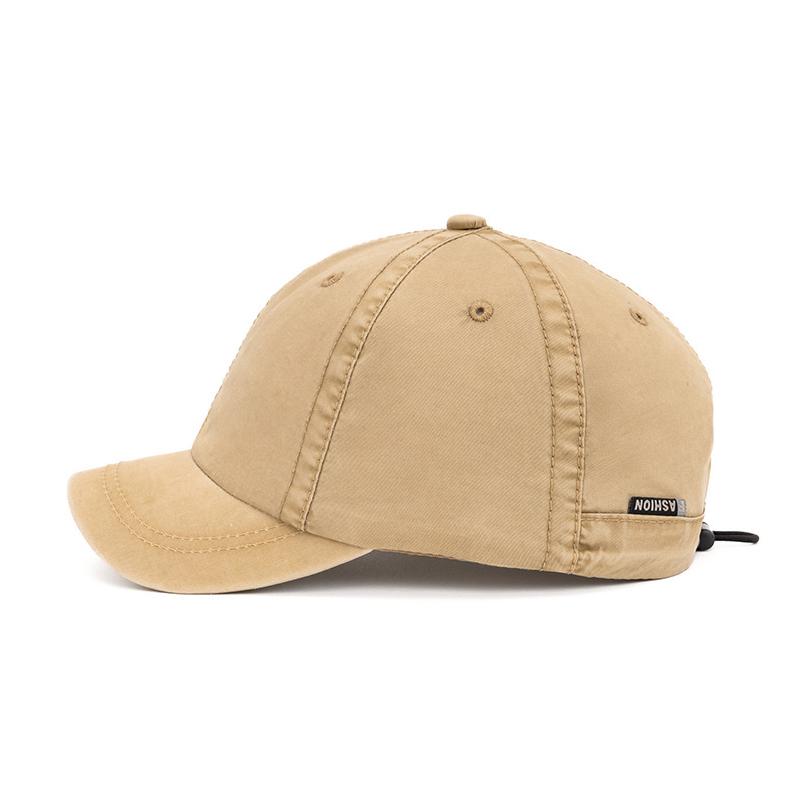 Summer Short Brim Baseball Cap Retro Solid Color Cotton Cap Men Sun Hat