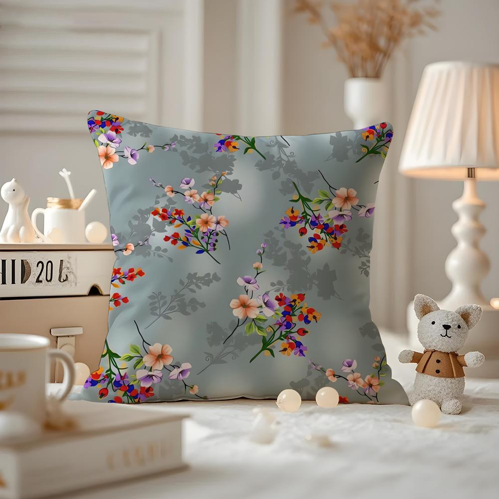 Sari Fabric Cushion Cover Pattern Printed Pillowcase For Living Room Sofa Cushion Cover & Bedroom Decor