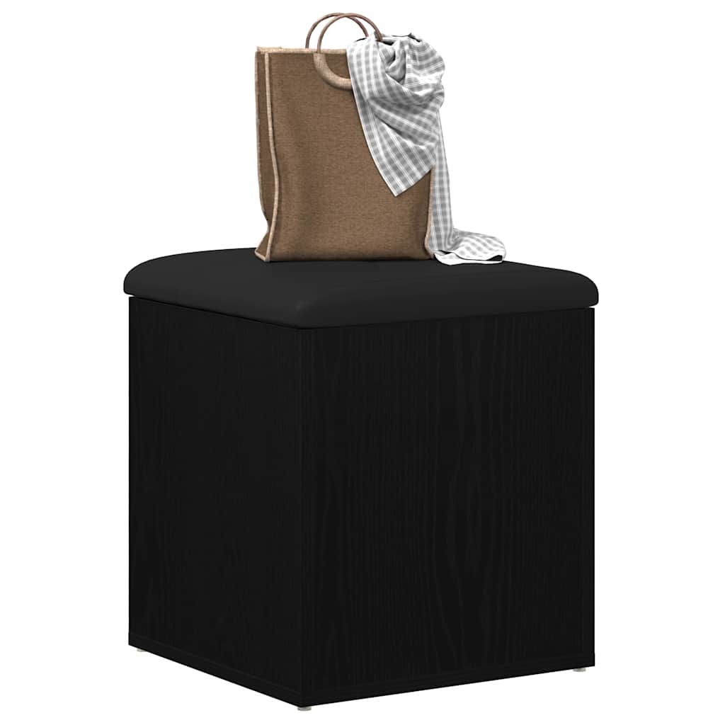 Storage Bench in Black Oak Look 42 x 42 x 45 cm