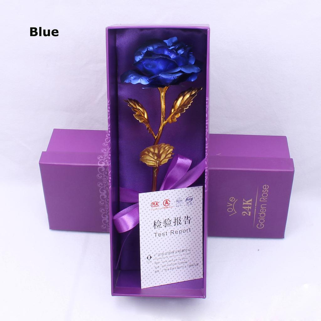 Nova folha de ouro banhada a rosa decoração de casa flor artificial presentes de natal dia dos namorados