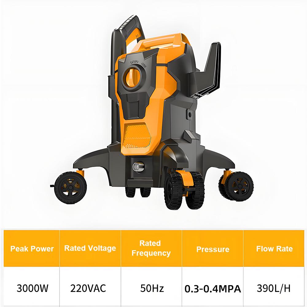 Electric Car Washer High Pressure Washer Handheld Car Wash Machine Copper-Core Motor 2 Sprays for Car Home Garden Floor