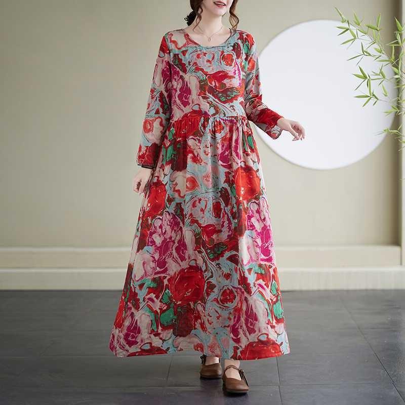 Vintage Long Skirt Flesh-Covering Dresses