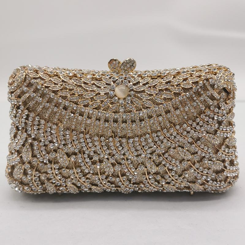 

Rhinestones Clear Evening Clutches Women White Crystal Evening Bags Diamond Womena Clutches Bridal Wedding Party Clutch Purse 19cmX12cmX7cm