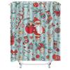 TU Christmas Shower Curtain Festive Holiday Decor Xmas Pattern Bathroom Decor Santa Claus Print Waterproof Fabric Backdrop for H