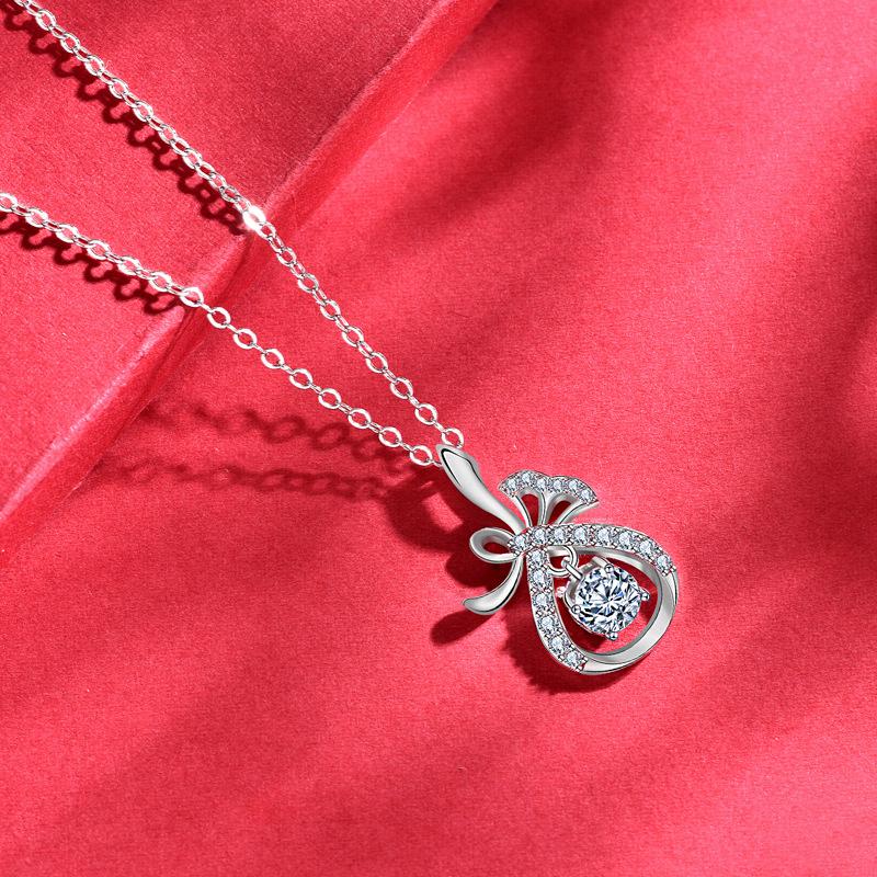 Real 0 .5 Carat Real Moissanite Necklace Top Quality 925 Sterling Silver Necklaces For Women Bride Sparkling Wedding Jewelry Gift