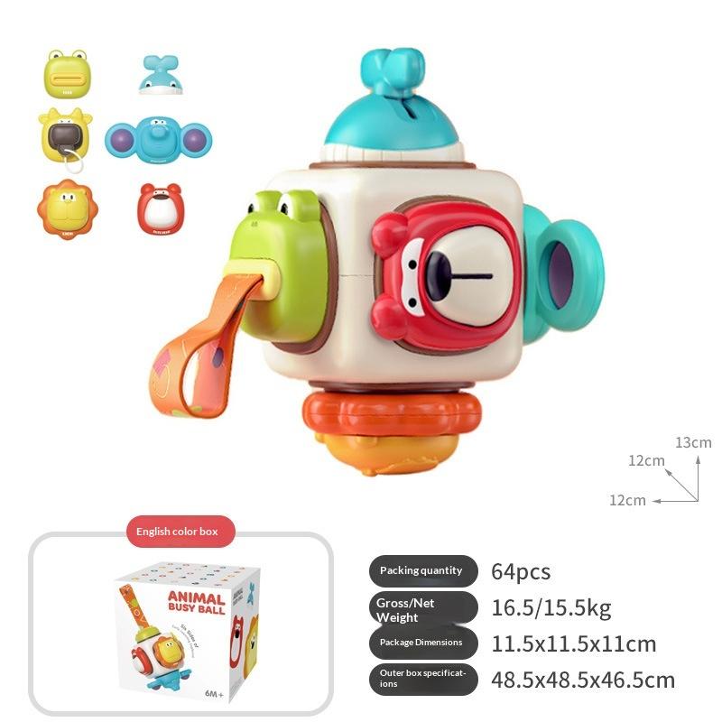 [J] 6 In 1 Busy Cube Baby Sensory Busy Ball Travel Toy Montessori Tactile Training Educational Toys