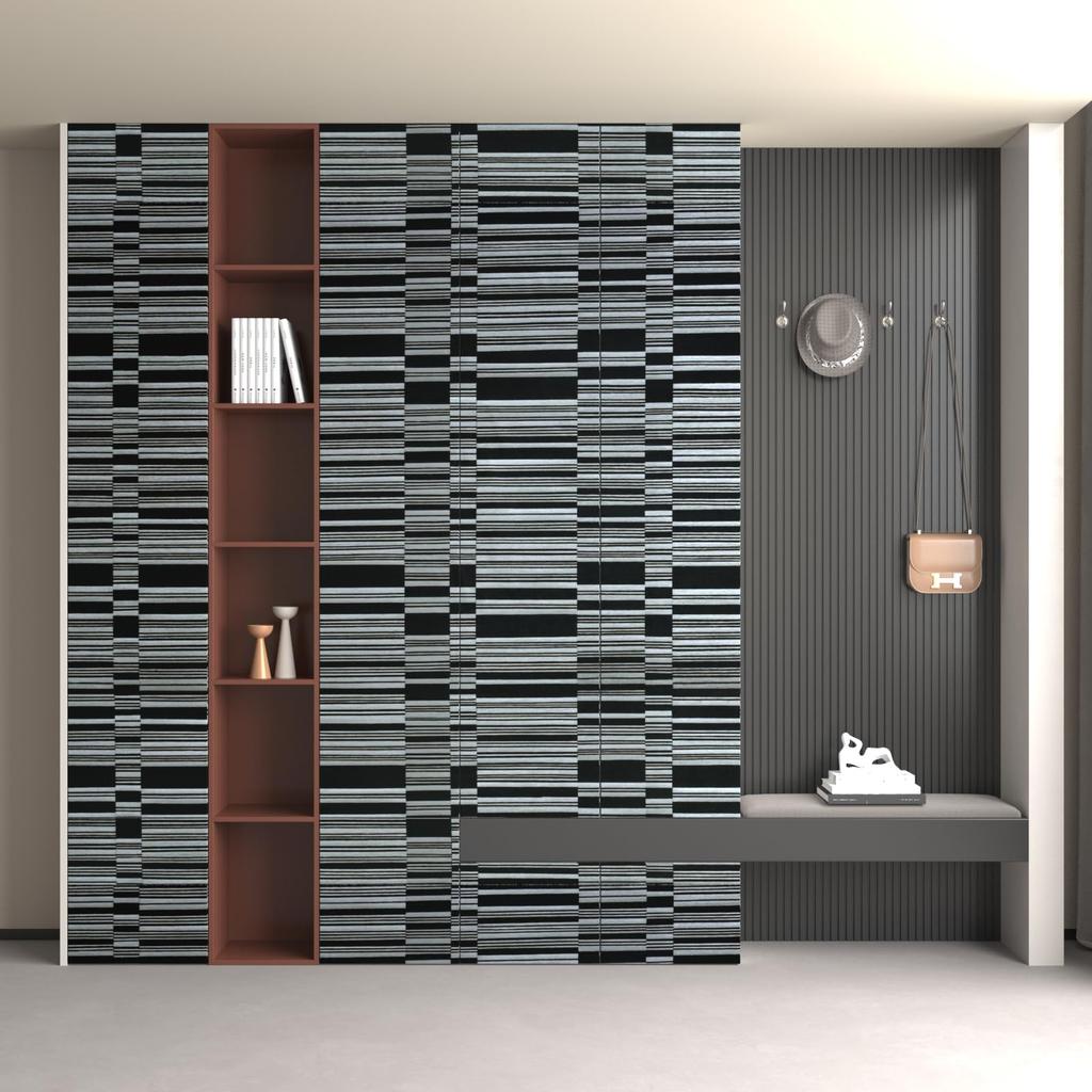 Boobest Breite 40 cm x Länge 9 m, Zuschneidebogen, schwarz-weiß gestreifte Tapete, überklebbar, dickes Küchen-Remake-Blatt, wasserfest, hitzebeständig