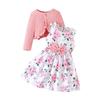 Kinder 2-8Y Röcke Frühling und Herbst Modelle Baby Bunte Neckholder Kleid + Einfarbig Jacke Mode Baby Anzug